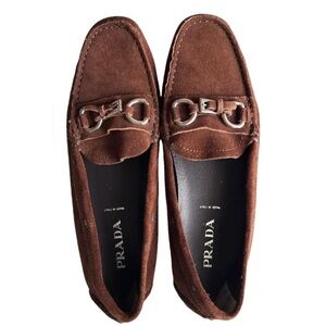 Prada Brown Suede Driving Shoes / Loafers